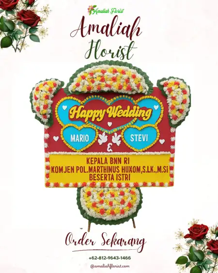Papan Bunga Pernikahan Gunting